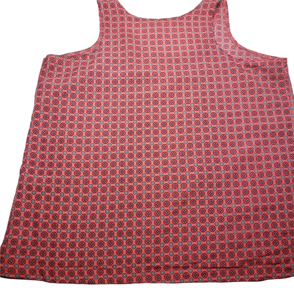 Old Navy Coral Red Geometric Print Rayon Tank Top Sleeveless Shirt XXL - Picture 3 of 6